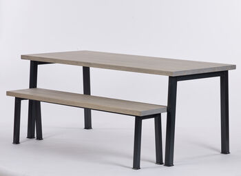 Holme Industrial Dining Table And Bench, 5 of 9
