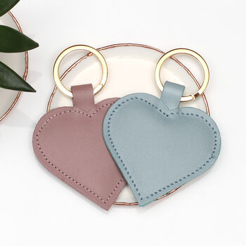Personalised Leather Heart Keyring By Hurleyburley man