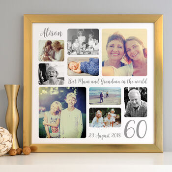 Personalised 60th Birthday Square Photo Collage, 7 of 11