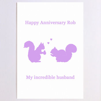 Personalised Squirrel Anniversary Card, 6 of 8
