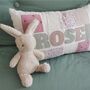 Memory Large Name Pillow, Custom Made From Baby Clothes. Personalised Cushion, Decorative Patchwork Pillow, thumbnail 4 of 10