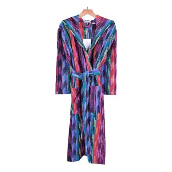 Women's Hooded Cotton Dressing Gown Multicolour, 2 of 5