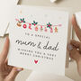 Mum And Dad Cute Christmas Card, thumbnail 1 of 7