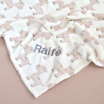 Personalised Baby Giraffe Blanket | Embroidered Name, 7 of 8