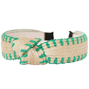 Raffia Knot Hairband With Contrasting Topstitching, 10 of 12