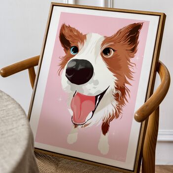 Border Collie Art Print | Pet Portrait, 3 of 12