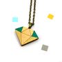 Geometric Wooden Crystal Diamond Necklace, thumbnail 5 of 6
