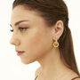 Large Lapped Bead Gold Plated Sterling Silver Earring, thumbnail 1 of 9