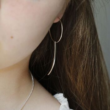 Sterling Silver Hoop Earrings With Silver Claw, 3 of 4