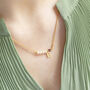 Asymmetric Pearl And Birthstone Initial Necklace, thumbnail 3 of 11