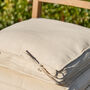 Set Of Two Natural Beige Seat Cushions With Ties, thumbnail 3 of 4