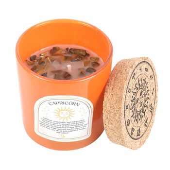 Capricorn Sandalwood And Jasmine Gemstone Zodiac Candle, 3 of 4