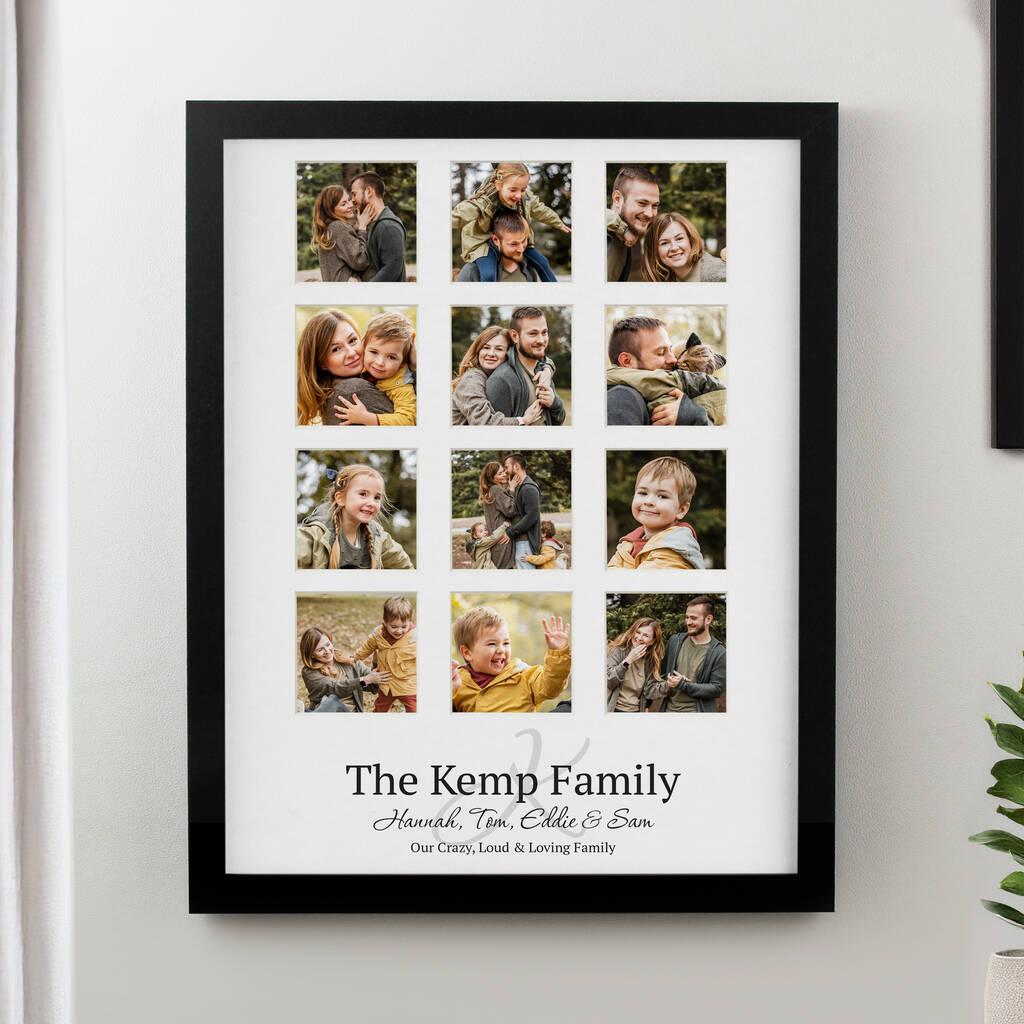 Personalised Family Black 12 Photo Frame Gift, 1 of 6