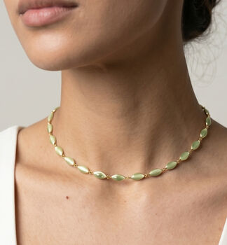 Nekomeishi Green Semi Precious Cats Eye Necklace, 5 of 5