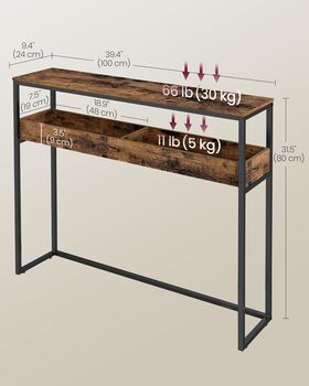 Two Tier Entryway Table Narrow Console Table, 2 of 6