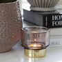 Misty Rose And Gold Tealight Holder, thumbnail 1 of 4