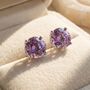 Alexandrite Moissanite Crystal Sterling Silver Earrings, thumbnail 1 of 5
