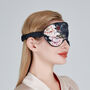 Silk Sleep Giftset Fleur Japonaise Midnight Blue Luxury Pillowcase Eye Mask And Scrunchie, thumbnail 5 of 11