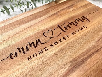 Personalised Wooden Chopping Board Home Sweet Home Gift, 5 of 7