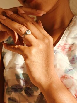Om Symbols With Cubic Zirconia Sterling Silver Ring, 9 of 11