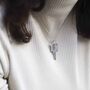 Sterling Silver Key Necklace Large, thumbnail 2 of 7