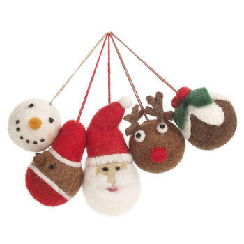 Handmade Christmas Character Baubles Fair Trade, 2 of 6
