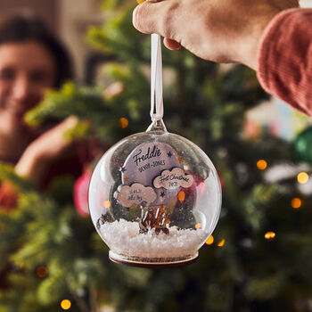 Hot Air Balloon First Christmas Baby Details Bauble, 10 of 10