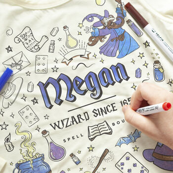 Personalised Wizard School Top With Fabric Pens, 4 of 9