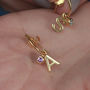 18ct Gold Vermeil Personalised Initial Hoop Earrings, thumbnail 5 of 8