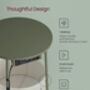 Side Table With Charging Station Fabric Basket, thumbnail 5 of 7