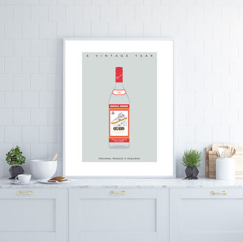 Personalised 'A Vintage Year', Birthday Vodka Print, 3 of 12