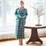 Women's 'Acorn Squash' Check Brushed Cotton Robe, thumbnail 1 of 5