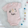 Personalised Watercolour Bunnies Babygrow, thumbnail 8 of 10