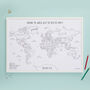 Personalised World Travel Pinboard Map With Pins, thumbnail 1 of 12
