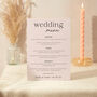 Wedding Menu Sign A4 Sturdy Table Sign Blush Script, thumbnail 1 of 5