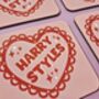 Harry Styles Heart Coaster, thumbnail 5 of 5