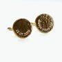 Curve Engraved Hammered Bronze Cufflinks, thumbnail 5 of 7