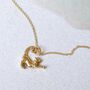Gold Plated Sterling Silver Cat Necklace, thumbnail 7 of 8