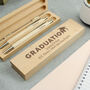 Personalised Graduation Gift – Wooden Pen And Pencil Box Set, thumbnail 4 of 6