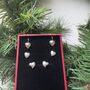 Three Pairs Of Sterling Silver Heart Earrings, thumbnail 1 of 9