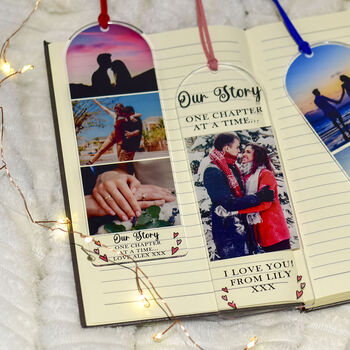 Personalised Our Story Photo Strip Acrylic Bookmark, 5 of 6
