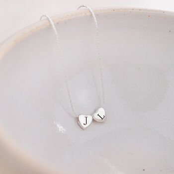 Sterling Silver Personalised Heart Bead Necklace, 3 of 4