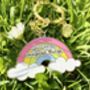 Cute Rainbow Quote Keychain Key Ring, thumbnail 1 of 3