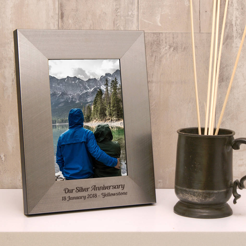 Personalised Silver 25th Anniversary Photo Frame, 1 of 4