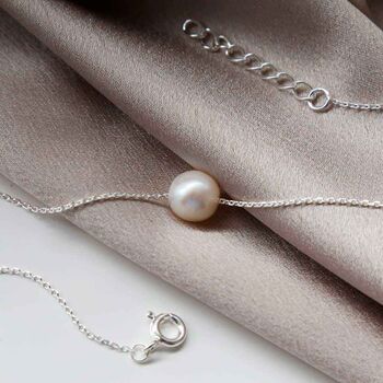 Sterling Silver Fresh Water Pearl Necklace, 3 of 9
