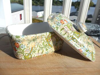 Lidded Butterdish In William Morris Golden Lily Design, 5 of 8
