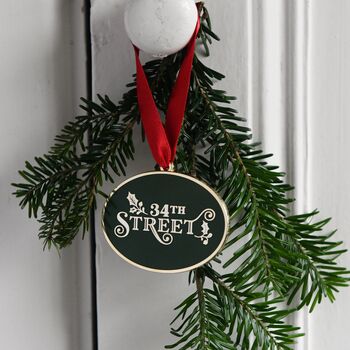 34th Street Enamel Christmas Tree Decoration, 5 of 8