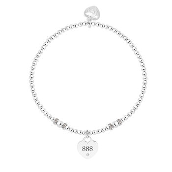 Angel Numbers 888 Silver Plated Beaded Bracelet, 2 of 3
