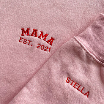 Embroidered Personalised Mama/Mum Est. Year Sweatshirt, 8 of 9