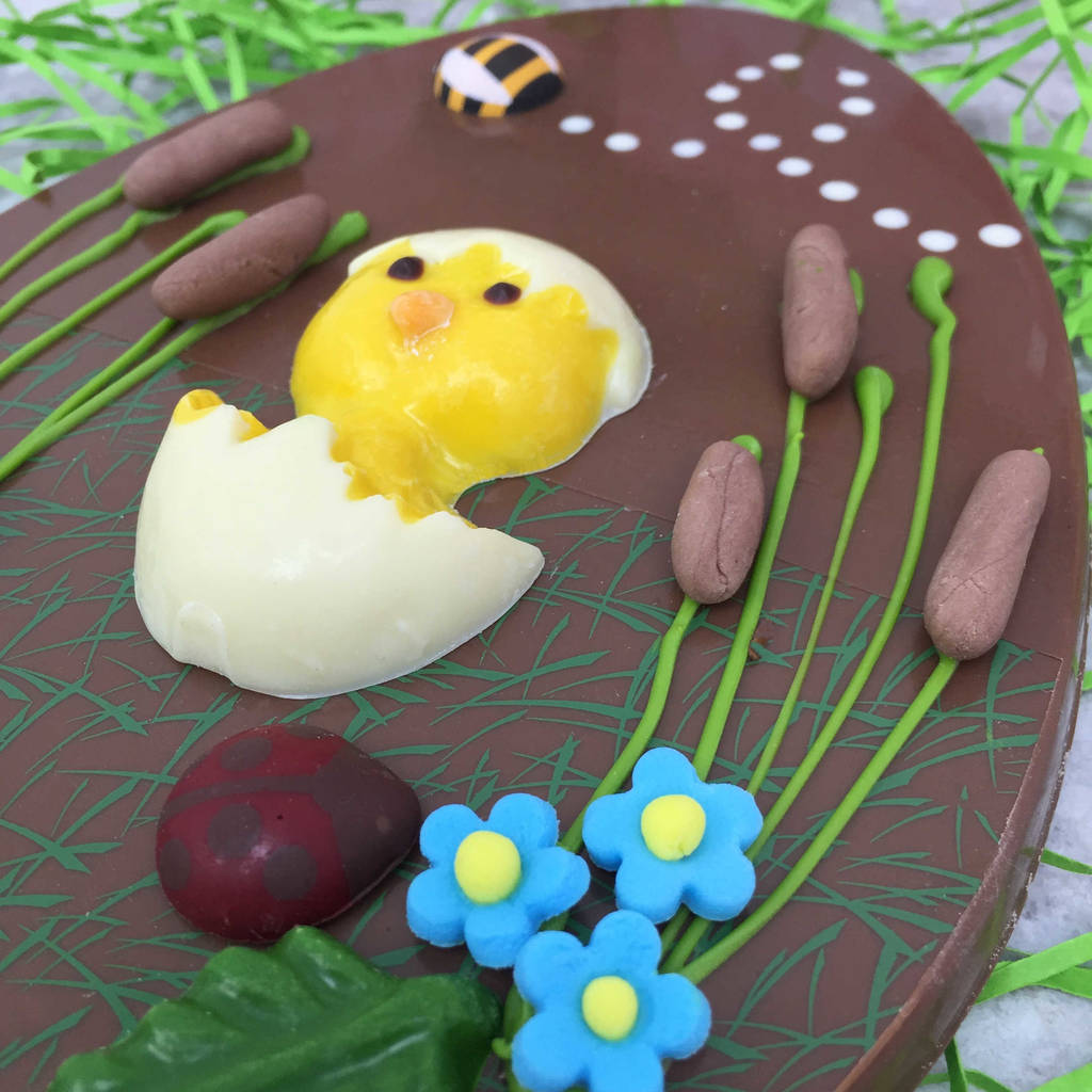 Large Hand Decorated Chocolate Easter Egg With Chick By Cocoapod ...